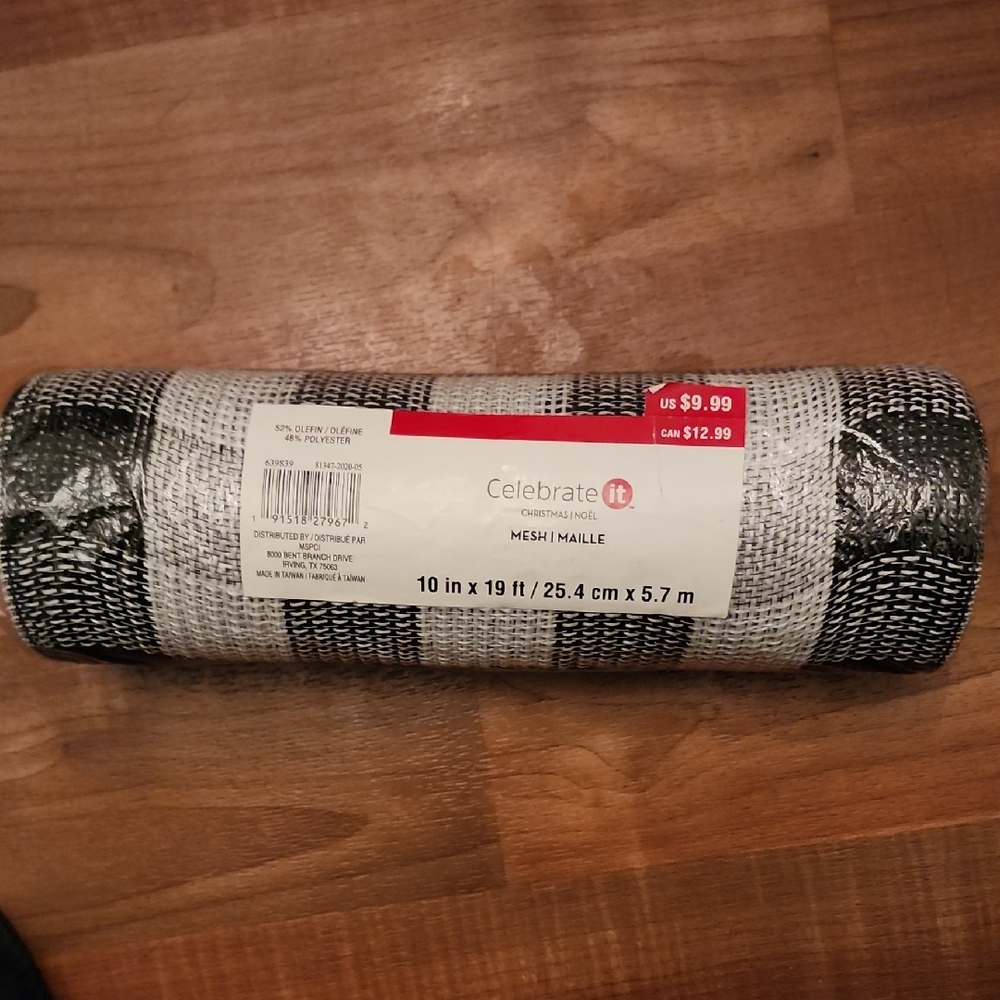Celebrate It Black and White Mesh Roll